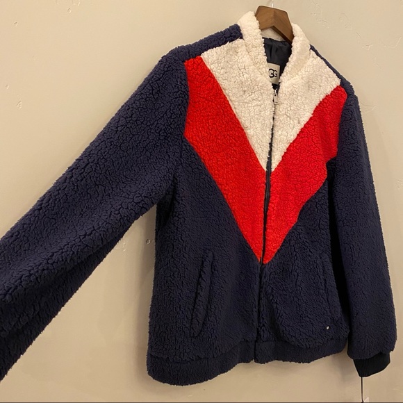 UGG Navy Annalise Teddy Bear Bomber Style Jacket - Picture 3 of 11